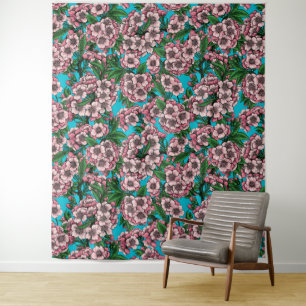 Tapiz Flor de cerezo en azul