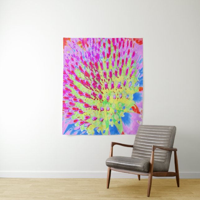 Tapiz Flor de cono de arco iris multicolor (In situ)
