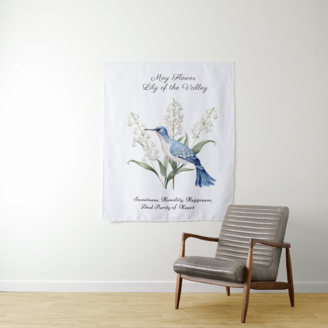 Tapiz Flor de cumpleaños de mayo lirio del valle (In situ)