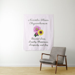 Tapiz Flor de cumpleaños de noviembre Crisantemo