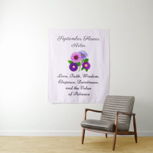 Tapiz Flor de cumpleaños personalizada de septiembre Ast