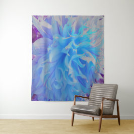 Tapiz Flor de Dahlia decorativa azul elegante