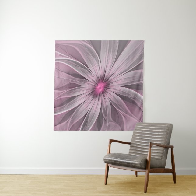 Tapiz Flor de fantasía Abstracto Plum Floral Fractal Art (In situ)