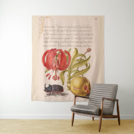 Tapiz Flor de grano, fruta y rinoceronte