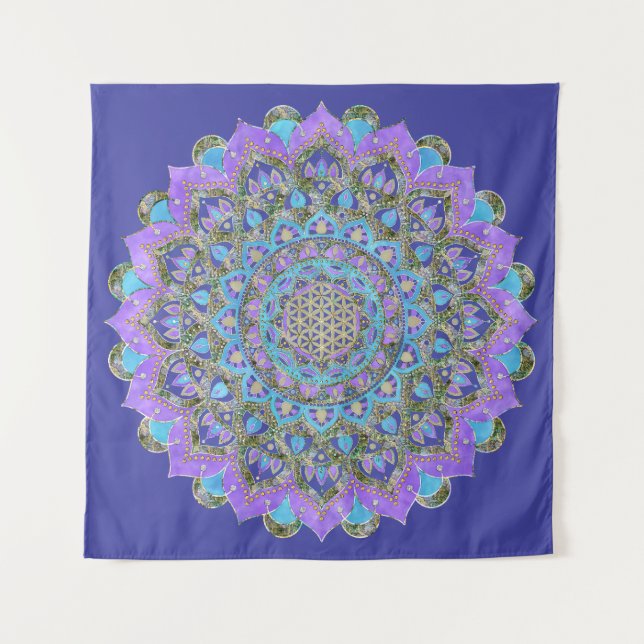 Tapiz Flor de la Vida - Mandala Estilo India 2 (Anverso)