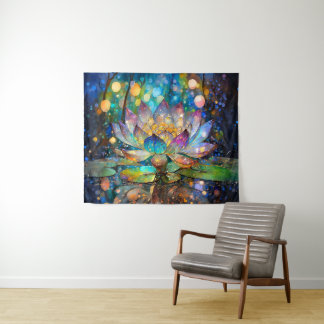 Tapiz Flor de Loto Iluminada en Floración