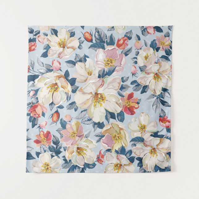 Tapiz Flor de manzana, patrón de elegancia. (Anverso)