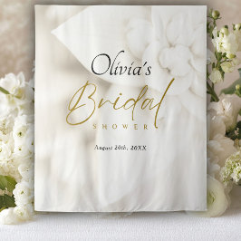 Tapiz Flor de marfil y elegante ducha de novia con guión