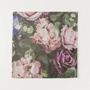 Tapiz Flor de ramo, filtro vintage, bello grupo trasero