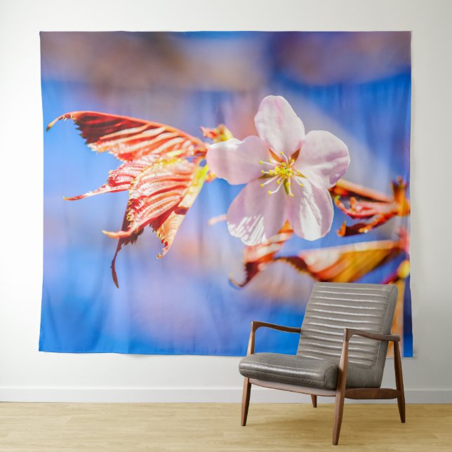 Tapiz Flor de Sakura Rosa Cielo Azul (In situ (horizontal))