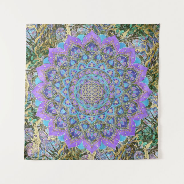 Tapiz Flor De Vida - Mandala Estilo India 2 (Anverso)