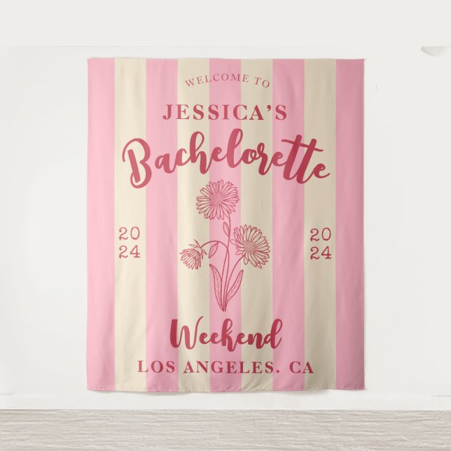 Tapiz Flor del Mes de Nacimiento de Despedida de Soltera (Anverso)