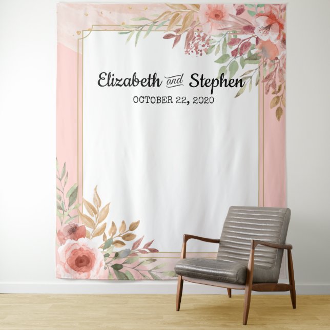 Tapiz Flor elegante y moderna con fondo fotográfico boda (In situ)