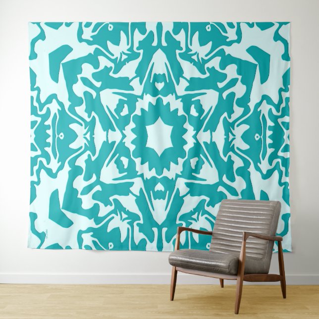 Tapiz Flor en turquesa.... (In situ (horizontal))