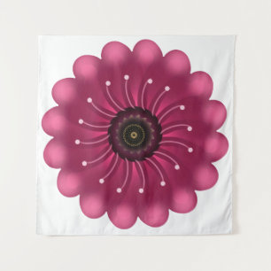 Tapiz Flor Fantasía Rosa Brillante Floral Neón Abstrac