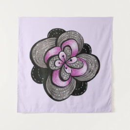 Tapiz Flor gótica morado negro abstracto floral