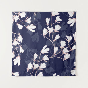Tapiz Flor magnolia sin soldadura con flor blanca