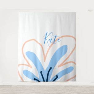 Tapiz flor naranja azul pastel agregar nombre regalo boh