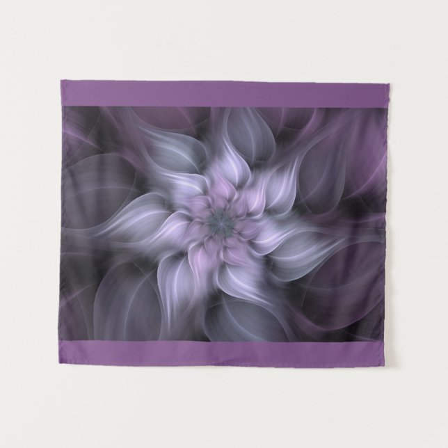 Tapiz Flor púrpura fractal (Anverso (horizontal))