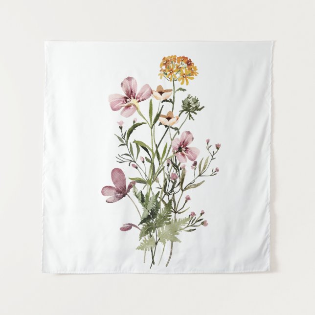 Tapiz Flor silvestre acuarela Bouquet #1 (Anverso)