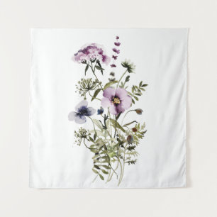Tapiz Flor violeta Bouquet acuarela Flora