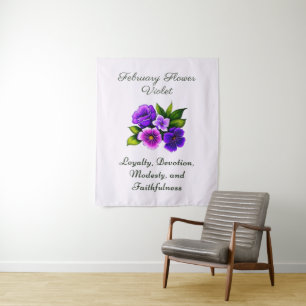 Tapiz Flor Violeta Delicada de Febrero Mes de Nacimiento