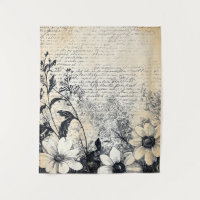 Flor y caligrafía rusas - Papel marrón envejecido
