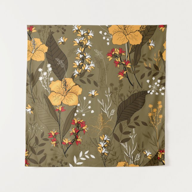 Tapiz Flor y hojas inmaculadas tropicales (Anverso)