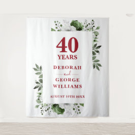 Tapiz Floral 40th Aniversario de la foto fondo de Booth