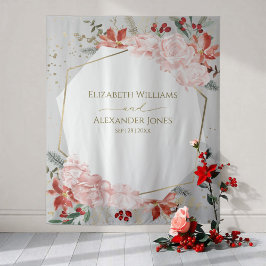 Tapiz Floral acuarela dorada con fondo de castillos de i