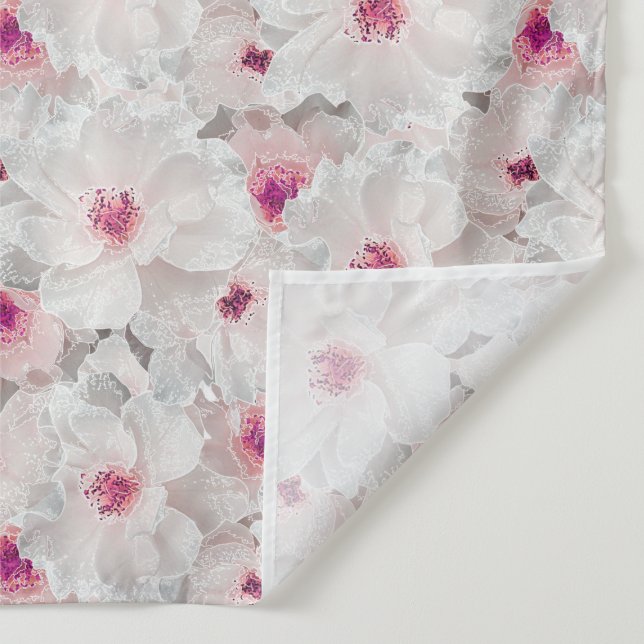 Tapiz Floral blanca y rosa delgada (Detalle)