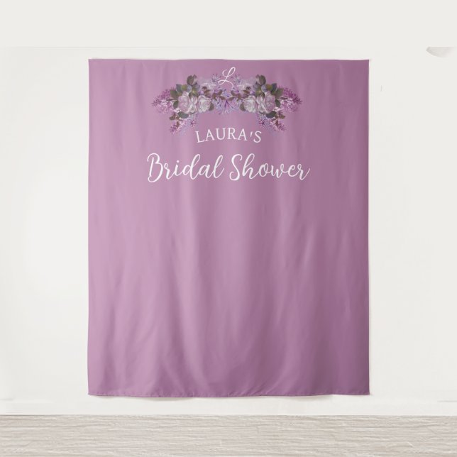 Tapiz Floral Bridal Shower Photo Booth Fondo (Anverso)