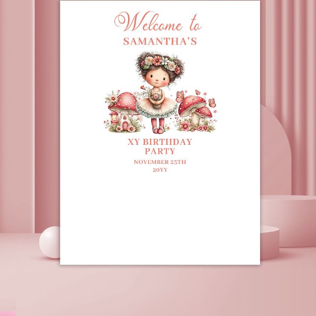 Tapiz Floral Cumpleaños Lovely Fairy Blush (Lovely Fairy Blush Floral Birthday Tapestry)