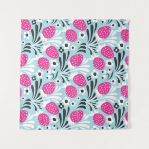 Tapiz Floral de fresa: Berry rosa sin foco.