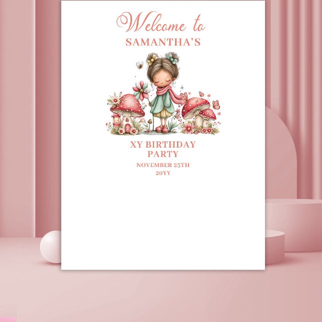 Tapiz Floral de Hada Caprichosa Cumpleaños 3 (Whimsical Fairy 3rd Birthday Floral Tapestry)