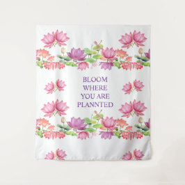 Tapiz floral de loto en acuarela rosa elegante