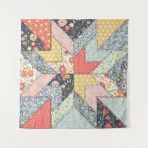 Tapiz Floral de mosaico: ornamento vintage