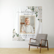 Floral de rosas blancas en la foto de memoria amor