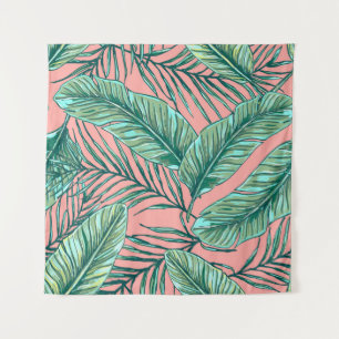 Tapiz Floral de selva tropical: patrón de hojas de palme