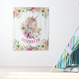 Tapiz Floral de unicornio