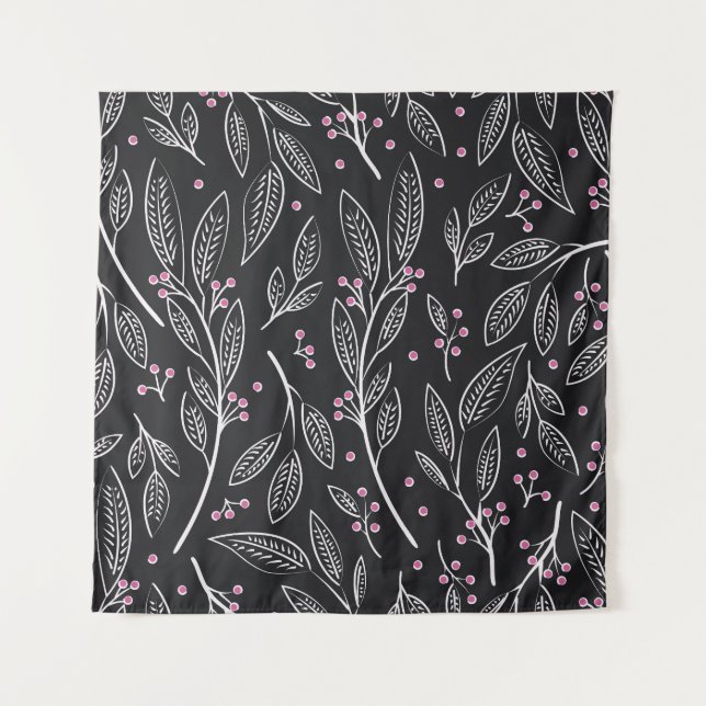 Tapiz Floral Dibujada a Mano: Diseño Continuo (Anverso)
