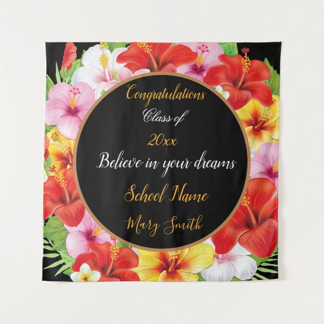 Tapiz Floral Exótico Popular Personalizado (Anverso)