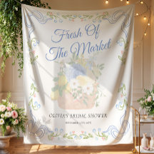 Floral Fresca Del Mercado Bridal Shower Backdrop