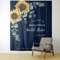Floral girasol Eucalyptus Script Ducha de novia