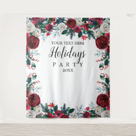 Tapiz Floral Holiday Party photobooth backdrop