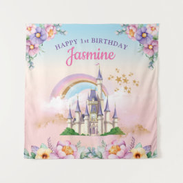 Tapiz Floral Magical Princess Castle Backdrop & Tapestry
