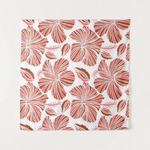 Tapiz Floral natural tropical hawaiana de colores marron