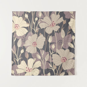 Tapiz Floral oscuro retro: patrón sin foco