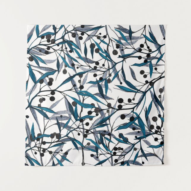 Tapiz Floral print. Ornament Natural curves. Pattern (Anverso)