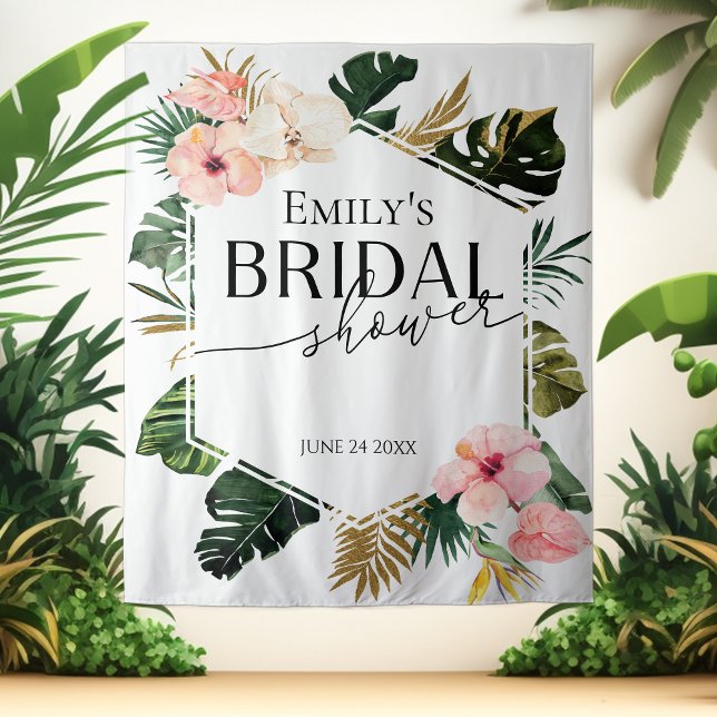 Tapiz Floral Tropical Bridal Shower Backups Foto Prop (Subido por el creador)